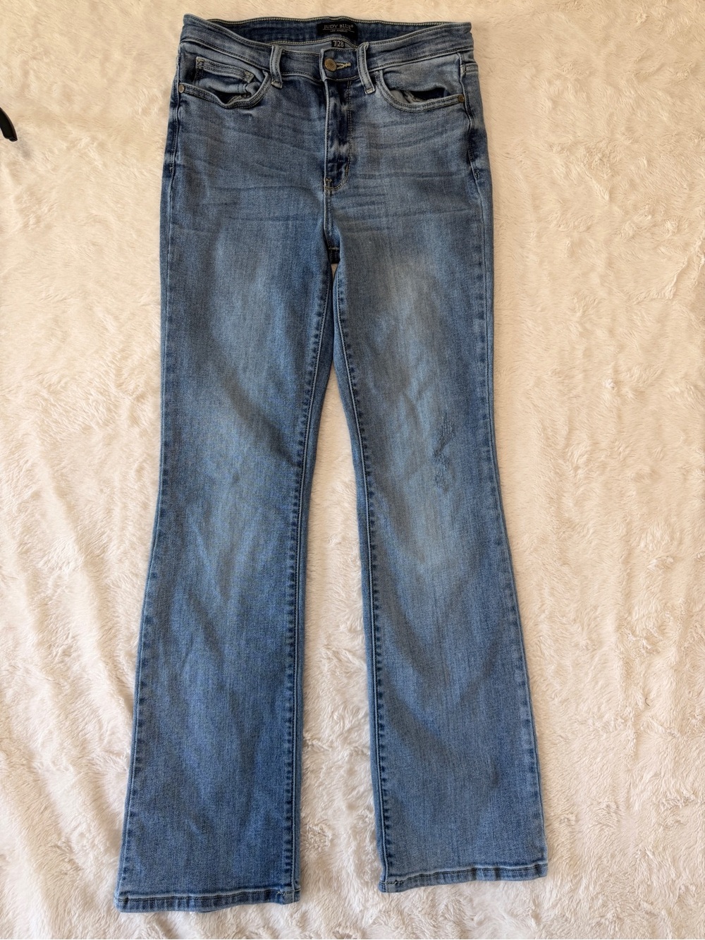 Judy Blue Mid Rise Bootcut Jeans Light Wash Stretch Size 7 28 JB82337LT